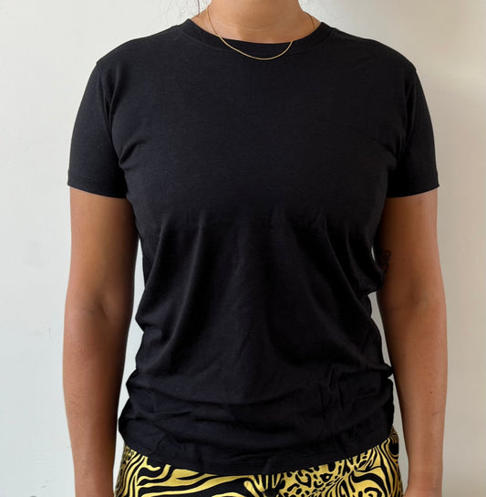 Bamboo Top Black Women with Short Sleeves