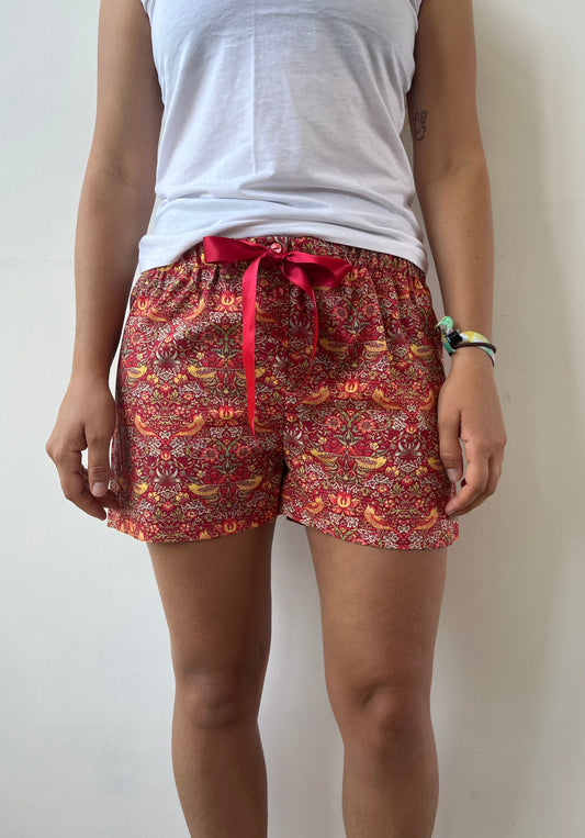 Strawberry Thief Red Shorts