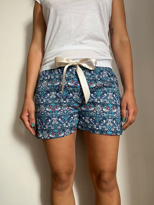 Strawberry Thief Red-Blue Shorts